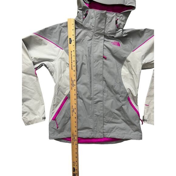 THE NORTH FACE Size Small S Women’s Gray Pink HyVent Hooded Jacket Windbreaker - Picture 2 of 10